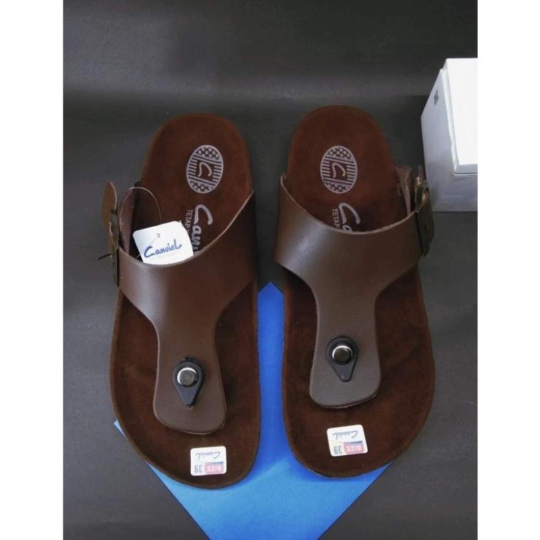 New Deals Promo Sandal Pria Carvil Kulit Terbaru Original / Sandal Kulit Pria / Sandal Jepit Pria / 