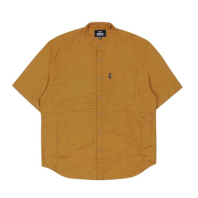 MGee Baju Kemeja Pria Shanghai Koko Koleksi OVERSIZE Ahmir C003 Mustard
