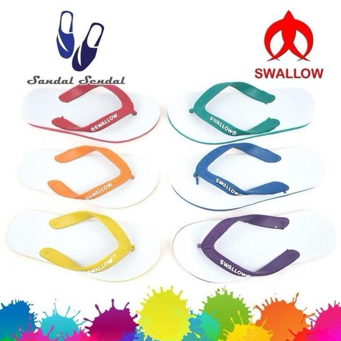 Termurah / Hot Sale Sendal Jepit Swallow Original Sandal Jepit Murah Putih Wanita Pria Karet
