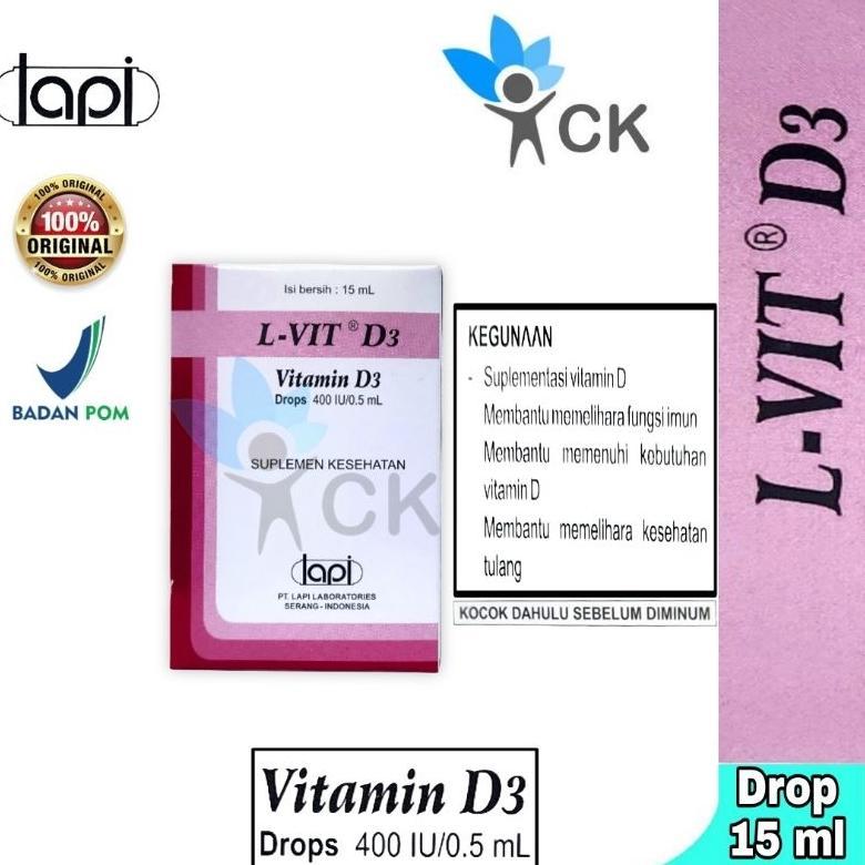 L-VIT L VIT D3 DROP BOTOL 15 ML suplemen vitamin d3 untuk bayi