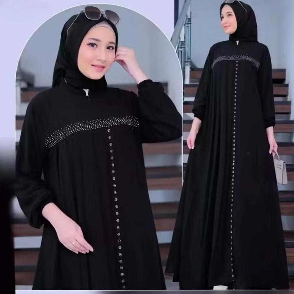HOT DEALS Anggun Dress Pakaian Viral 2026 Bahan CerutyBabyDoll Gamis Pesta Mewah Dres Kondangan Gami