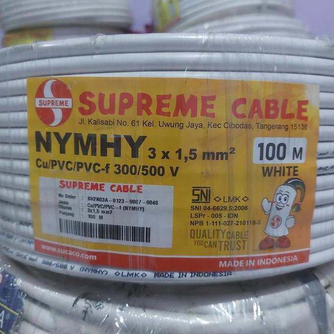 Promo kabel nymhy 3x1,5 supreme 100m serabut Diskon