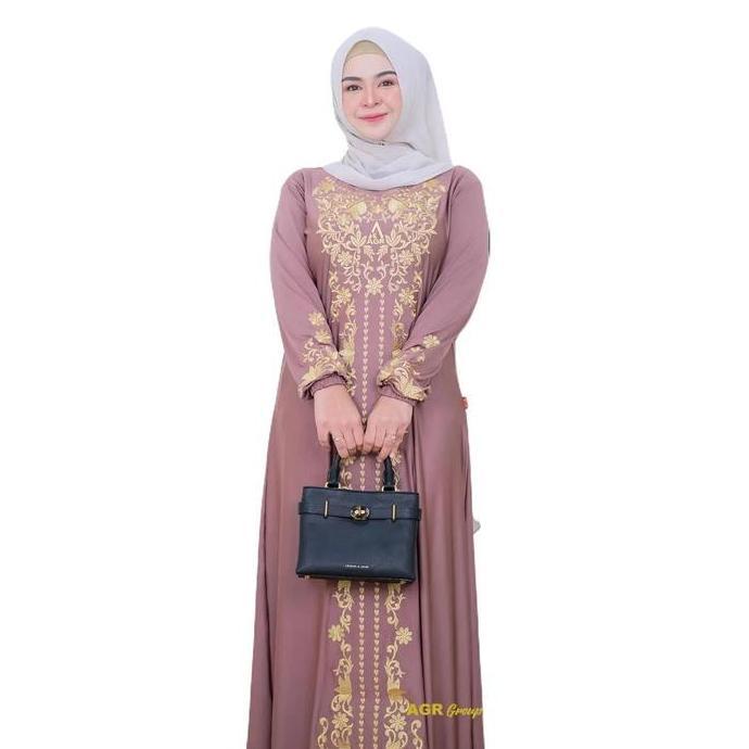 Gamis Wanita Terbaru Nuansa Kita Bahan Jersey Livina LD 100-120 Baju Dress Muslim Dewasa Pesta Lebar