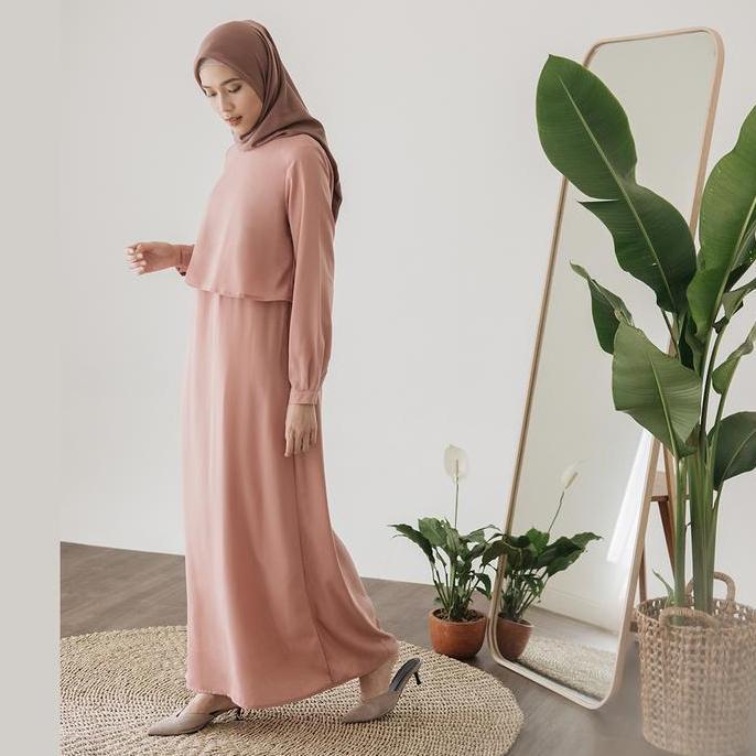 Askara by Aska Label - Gamis wanita panjang dress wanita lengan panjang busui friendly bahan crepe w