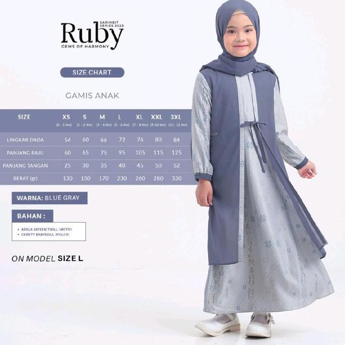 WARNA BLUE GRAY RUBY SARIMBIT BAJU LEBARAN 2025 Baju lebaran,Couple, gamis, dress