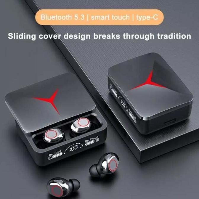 Headset Bluetooth Terbaru TWS M90 Headphone Nirkabel Asli Earphone Gaming Bluetooth 5.3 Headset Ster