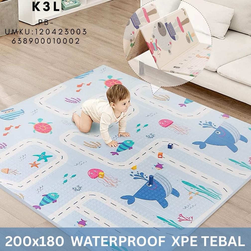 Baby Playmat 200x180cm Karpet Busa Lipat Bermain Anak Tikar Bermain Bayi Anak Promo