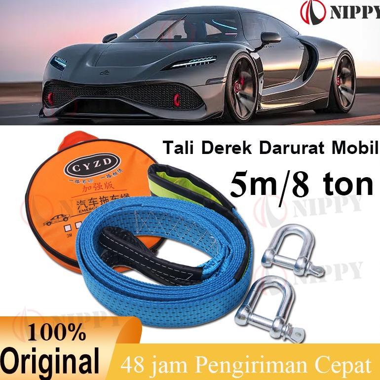 Nippy Kualitas Tinggi Tali Derek Mobil Tali Derek 5 m 8Ton Darurat Tali Derek Kendaraan Off-Road Tal