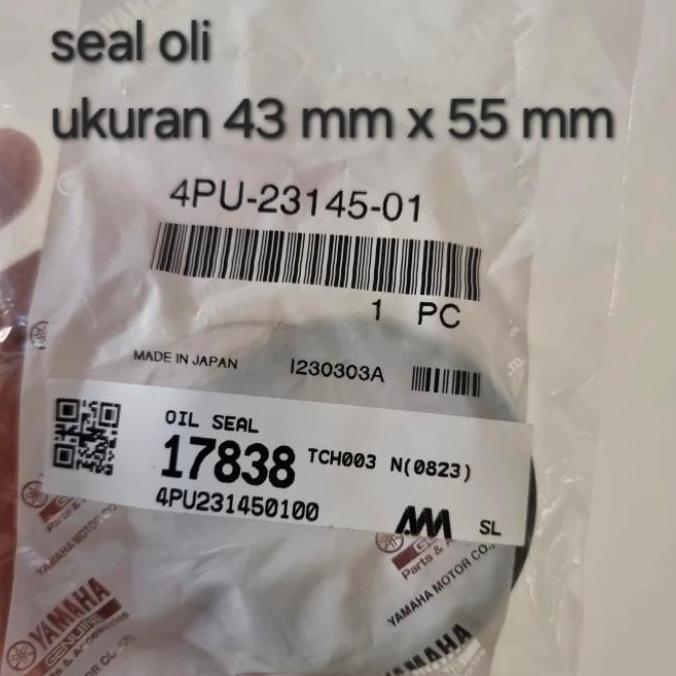 Seal oli shock depan Suzuki GSX 750 1000 1100 1300 R Hayabusa as 43 mm x 55 mm