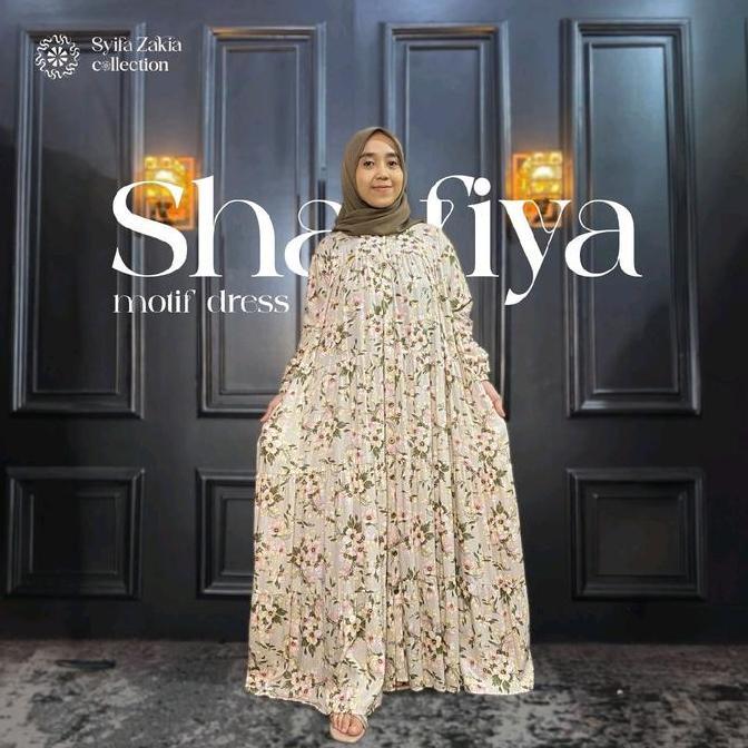 SyifaZakia-Motif Shafia Maxi Dress Bahan Rayon Premium Kancing Muslimah By SyifaZakia Gamis