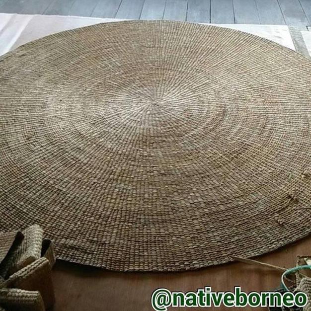 Karpet Eceng Bulat D120Cm [L037] - Karpet Eceng Gondok Ilung Bundar Bulat, Tikar Borneo