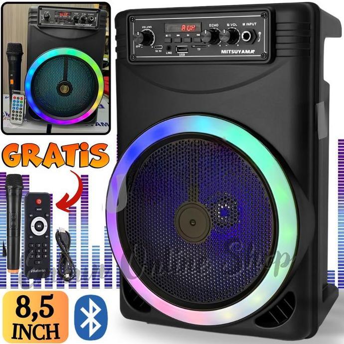 Speaker Bluetooth Full Bass Mitsuyama Ms-4020Bt Rocker Free Mic Bluetooth Karaoke /Mic Wireless + Re