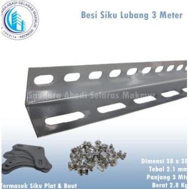 Yukbisa- Besi Siku Lubang / Siku Lobang Panjang 3 Meter - 2.1Mm / 2.8Kg