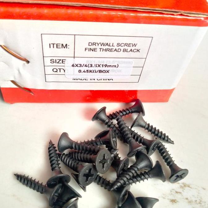 Yukbisa- Sekrup Gypsum 6 X 3/4 Sekrup Gipsun 2Cm Sekrup Hitam