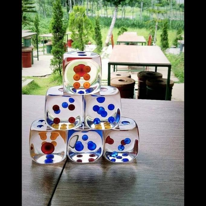 BOCASDAYNOO99 - DADU JUMBO DADU JUMBO TRANSPARAN / DADU MAINAN / TRANSPARENT DICE / TOY DICE / MAINA