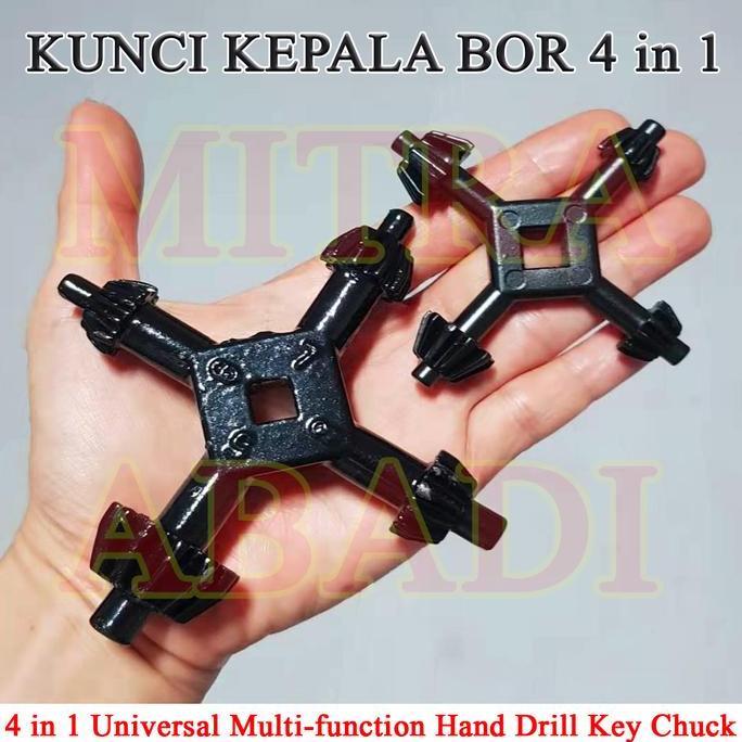 Powerx- Kunci Kepala Bor 4 Cabang / Drill Chuck Key 4 In 1 Universal