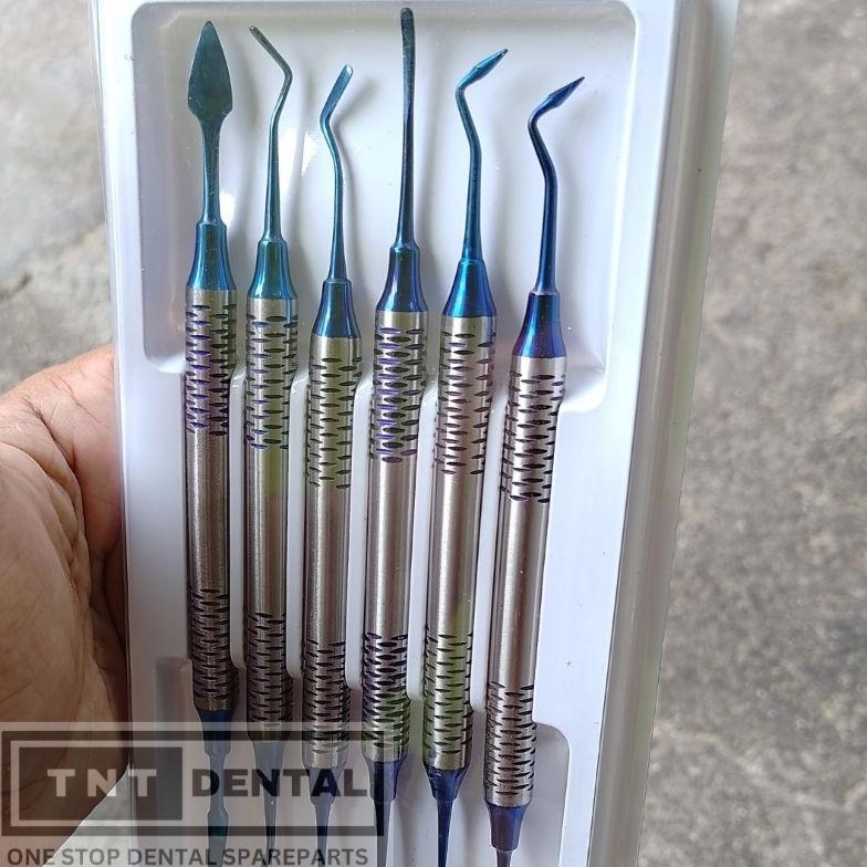 composit spatula plastis filling carving instrument gigi blue isi 6pcs