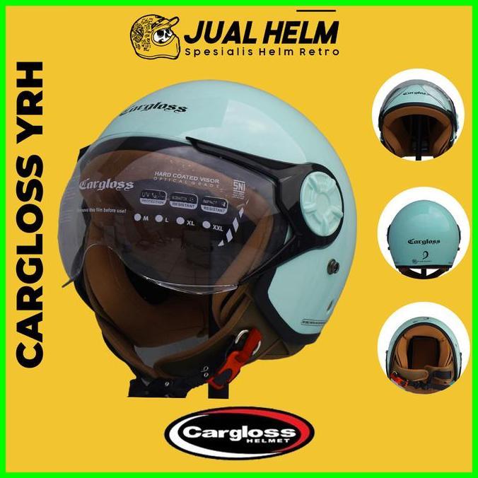 Helm Cargloss YRH Hijab Slime Green | Helm Retro Cargloss | Helm Hijab