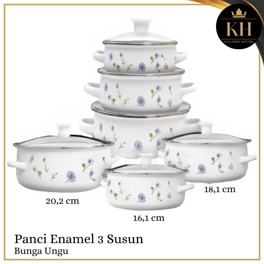 FREE ONGKIR KH-PANCI SET ENAMEL KEMBANG SUSUN 10PCS & 6PCS / PANCI SUSUN 3 ENAMEL TUTUP KACA / PANCI