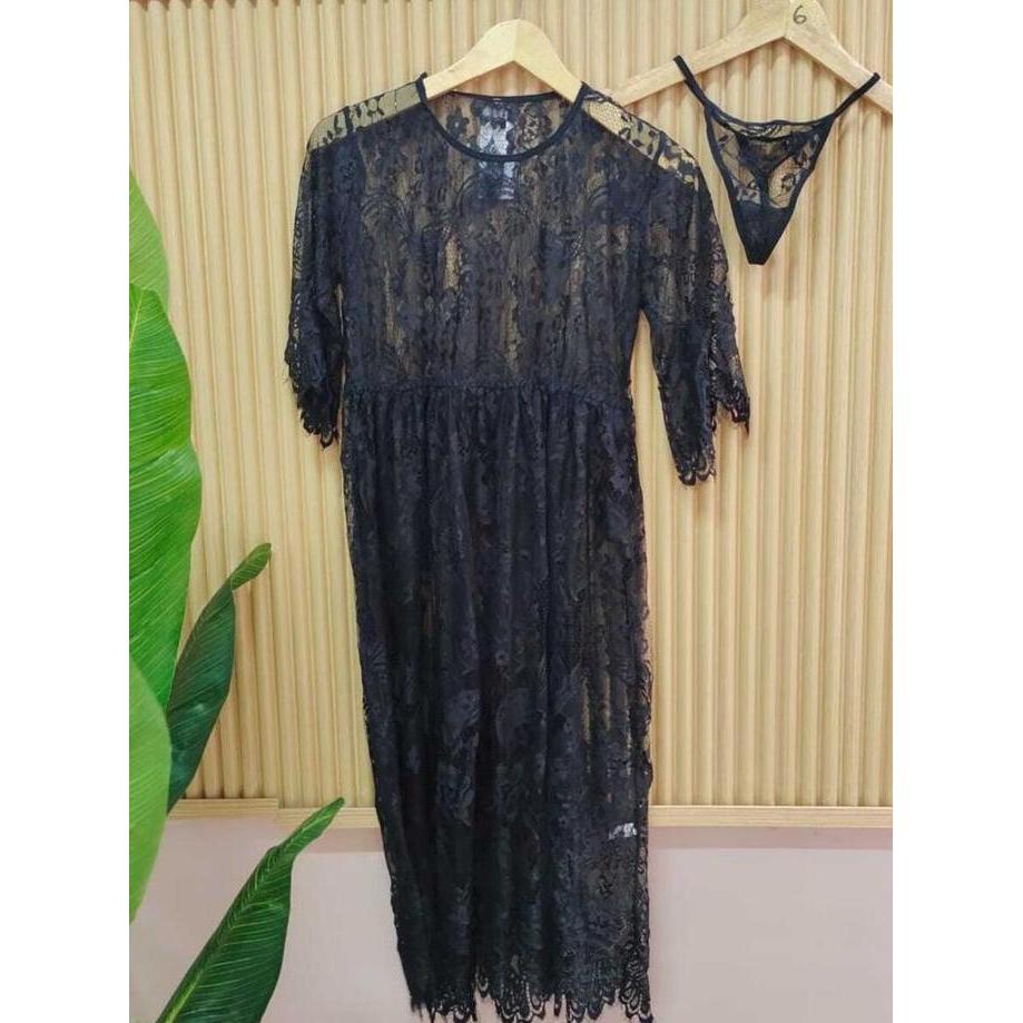 Bosy-lingerie dress panjang 1363 brukat premium/seserahan/lingerie panjang/baju dinas