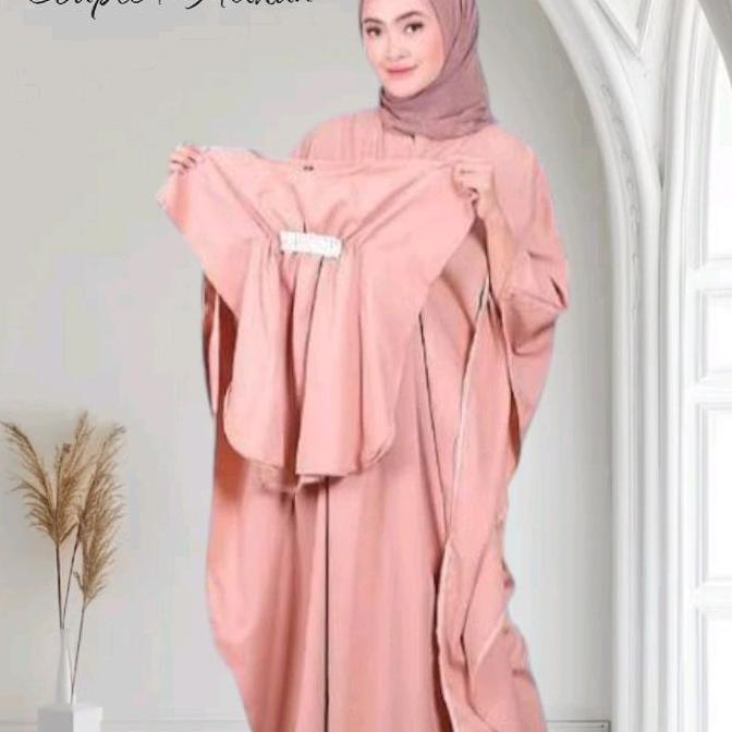 kaftan couple mute ibu+anak 1-3 tahun/baju kaftan lebaran Muslim COD