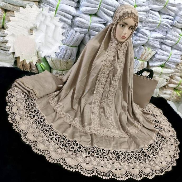 Mukena dewasa andin ikatan cinta jumbo kd full renda seroja terbaru mukena prada princess keong sero