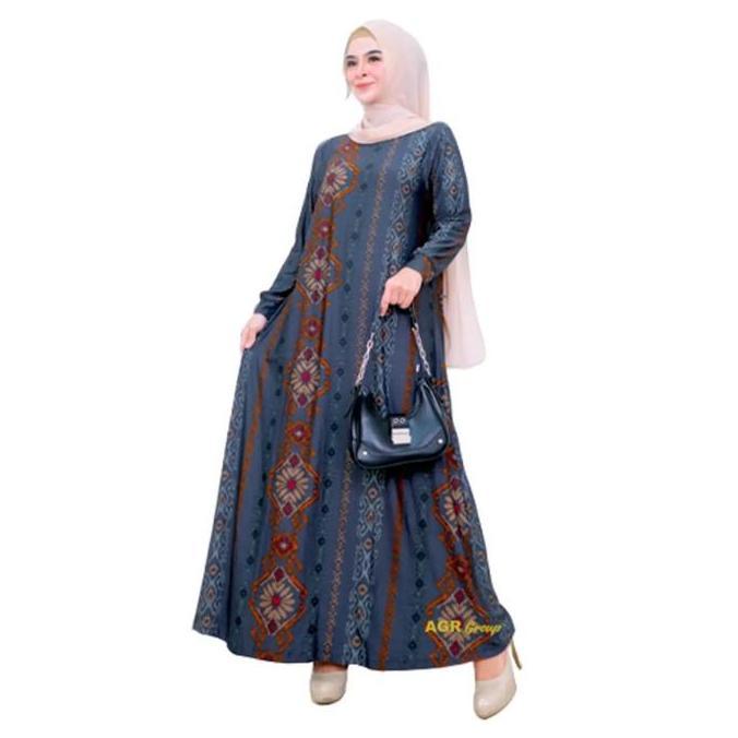 Gamis Calvin Jeans Waqiah Motif Grafis Size L XXL LD 100 110 Baju Dress Muslim Wanita Panjang Cantik