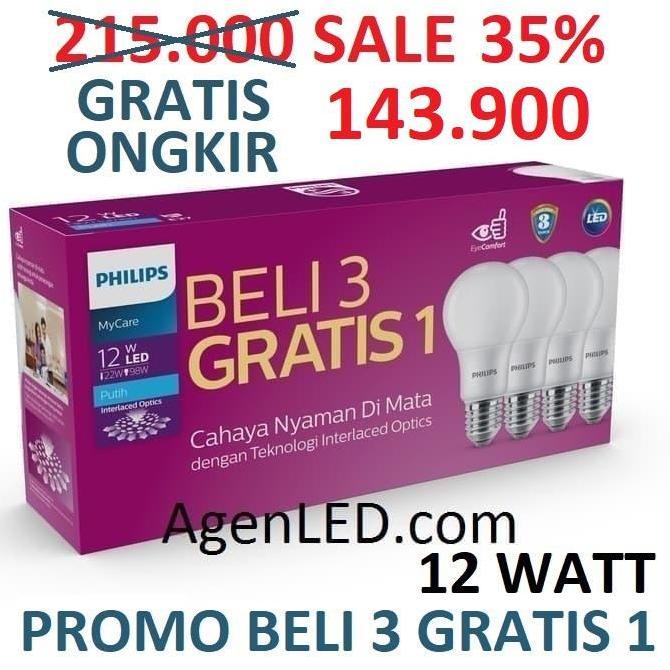 PHILIPS Lampu LED 12W Bohlam 12 w watt PUTIH Bulb MyCare philip 12watt