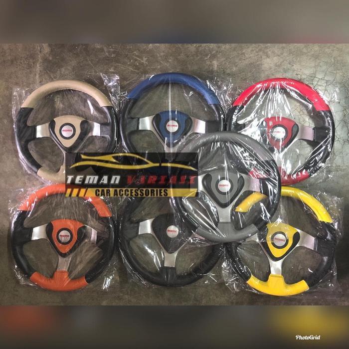 Setir Momo/ Stir Kemudi Mobil Momo 14 Inc / Setir Racing Evo Mobil Original Dan Terpercaya