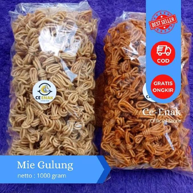 Kress- Mie Gulung Pedas Daun Jeruk 1Kg - Cemilan Kiloan Kriuk Bumbu Medok Viral