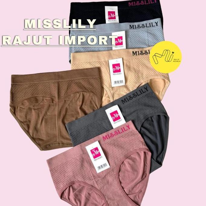 PROMO Setengah Lusin CD Rajut Wanita MISSLILY / Celana Dalam Wanita Import