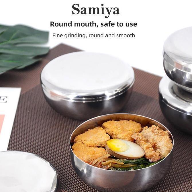 Foodcity- Mangkok Soup Stainless Free Penutup / Stainless Steel Bowl Korea