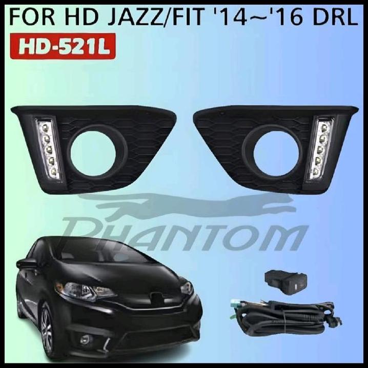TERBARU LAMPU LED DRL BUMPER DEPAN MOBIL HONDA JAZZ NEW GK5 / FIT 2014 2015 2016 MODEL ORIGINAL TYPE