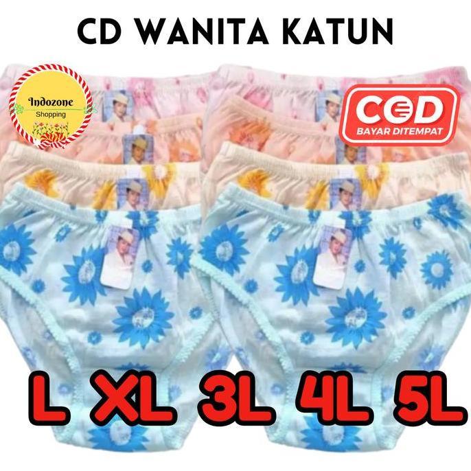 12 PCS CD CELANA DALAM WANITA AKSEN BORDIR, SABLON, RENDA SIZE M L XL 3L 4L Murah