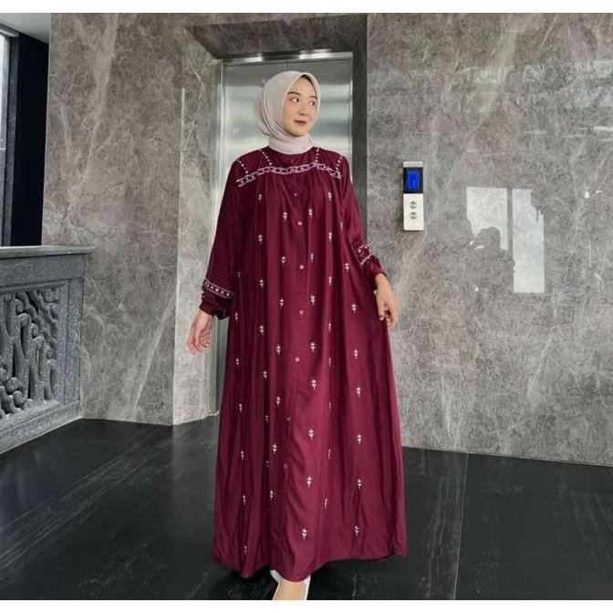 Azka Gamis Muslim Wanita Long Dress Bordir