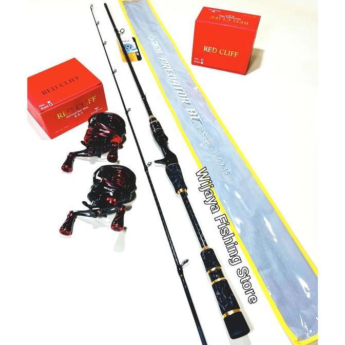 Set Joran BC Daido Predator 180 198 dan Reel BC Oncak Red Cliff + PE