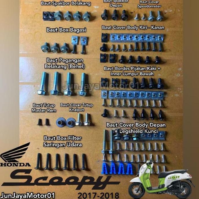 Baut Lengkap Full Set Body Bodi Honda Scoopy Esp 2017-2018