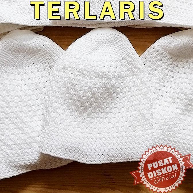 exclusive oleh oleh umroh haji peci songkok kopiah rajut polos peci putih peci polos songkok putih s