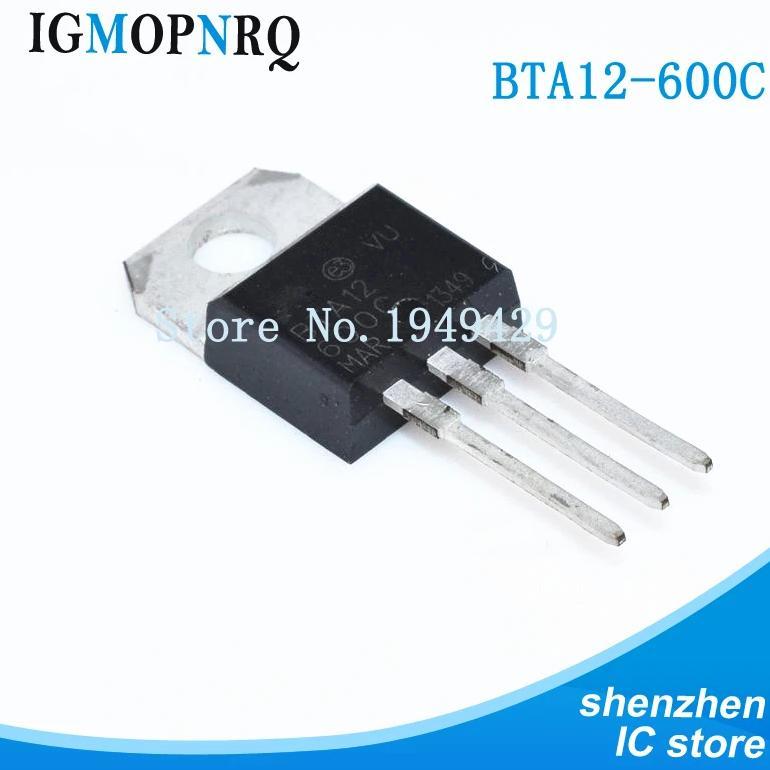 10pcs  BTA12-600C BTA12-600 BTA12 Triacs 12 Amp 600 Volt TO-220 new