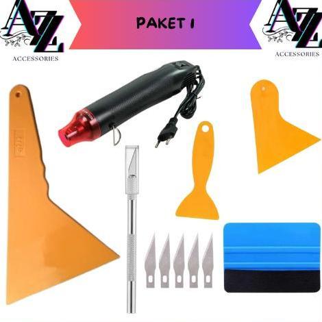 Grecamarna - PAKET LENGKAP Mini Heat Gun Hot Air Vinyl 220V 300W Mesin Pemanas Blower Uap Panas Alat