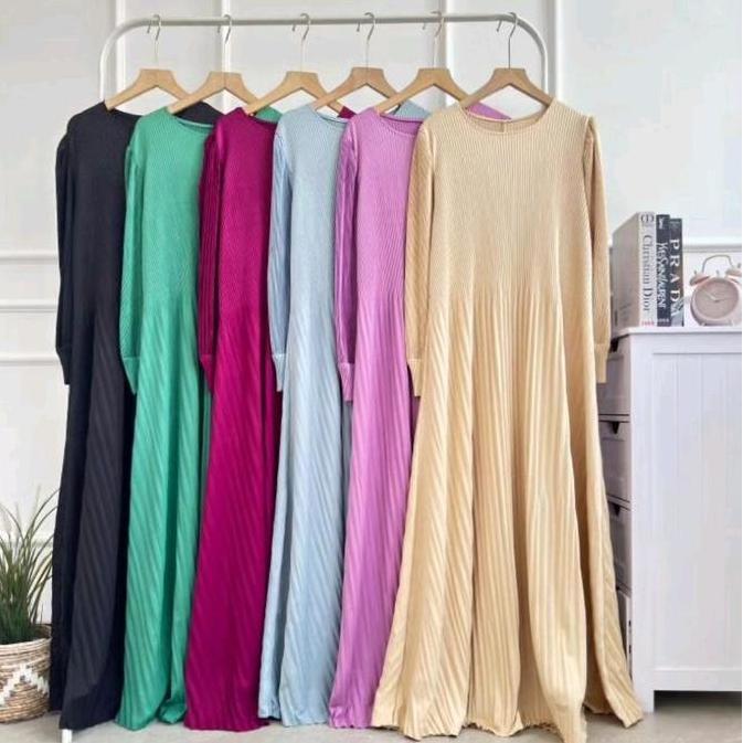 gamis wanita plisket Nadya Dress Muslim
