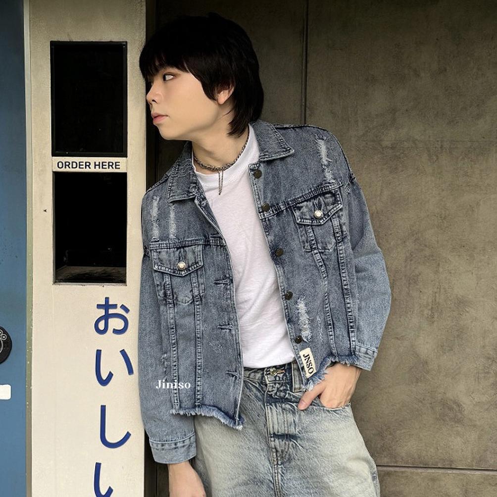 exclusive jiniso - pria oversize jaket jeans