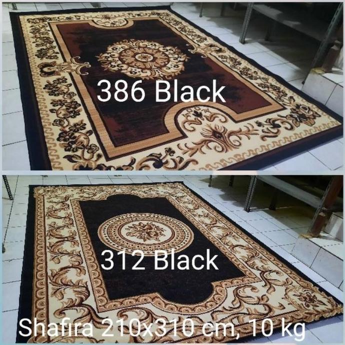 '' KARPET PERMADANI BESAR JUMBO KLASIK  SHAFIRA ALMAYA HITAM BLACK ABU-ABU COKLAT BROWN *