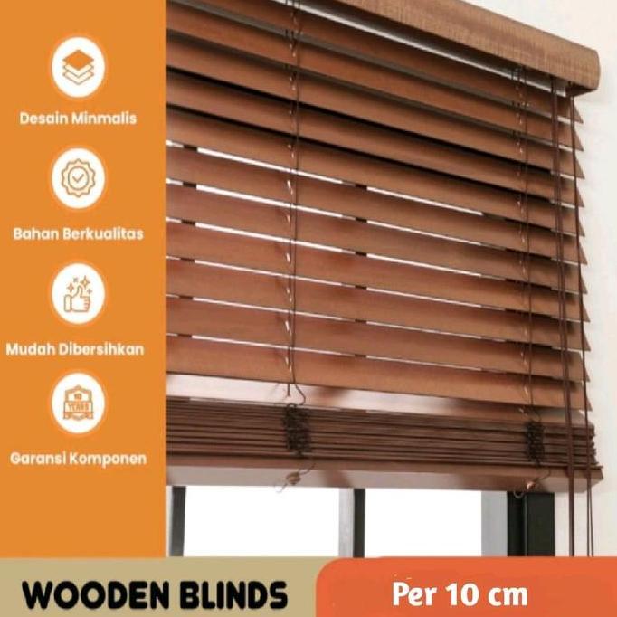 VIRALL WOODEN BLIND - TIRAI KAYU JENDELA INDOOR OUTDOOR TERMURAH ''