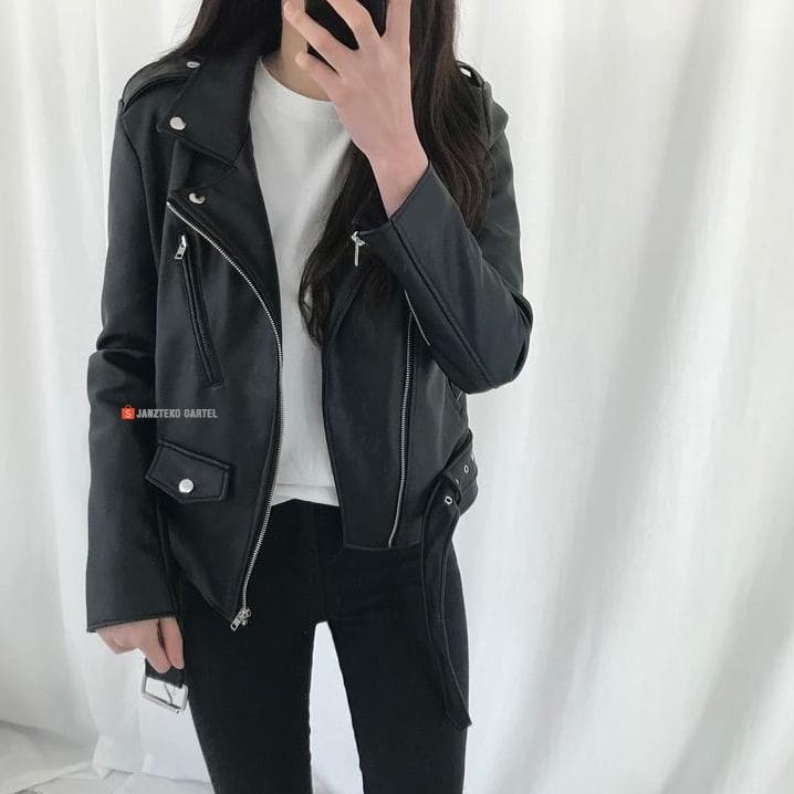 FAST DELIVERY JNK X RMS - JAKET KULIT WANITA RAMONES CHANGCUTERS KOREA BLAZER STYLE PUNK WOMEN SHIRT