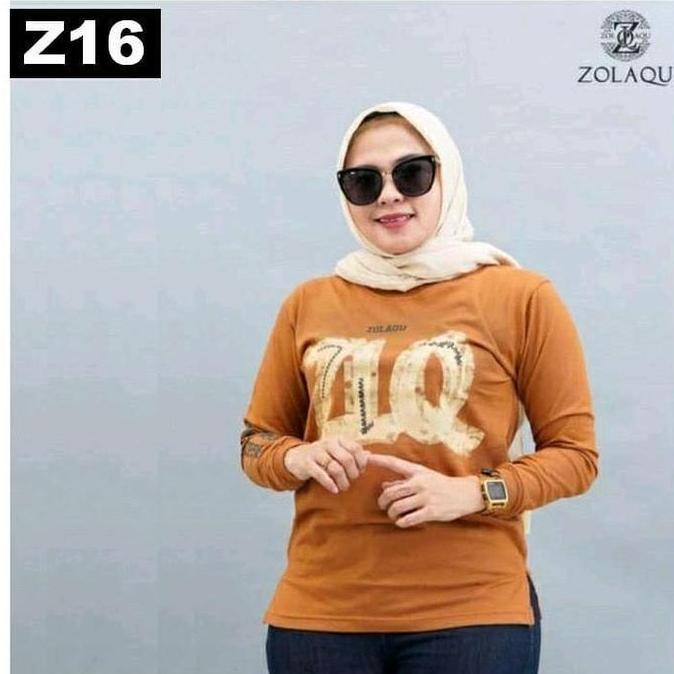 PREMIUM Kaos Panjang Wanita Zolaqu/Atasan Combed Wanita/Kaos Katun Tebal Jumbo COD/Atasan Muslimah T