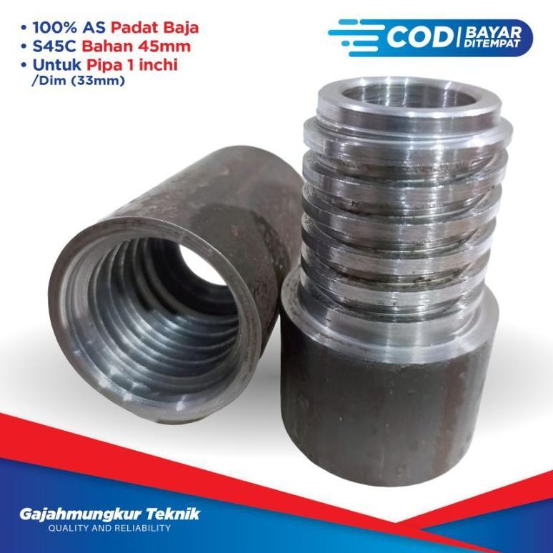 SOK DRAT 1 INCHI SOCKET LUAR DALAM PENYAMBUNG PIPA MESIN BOR SUMUR