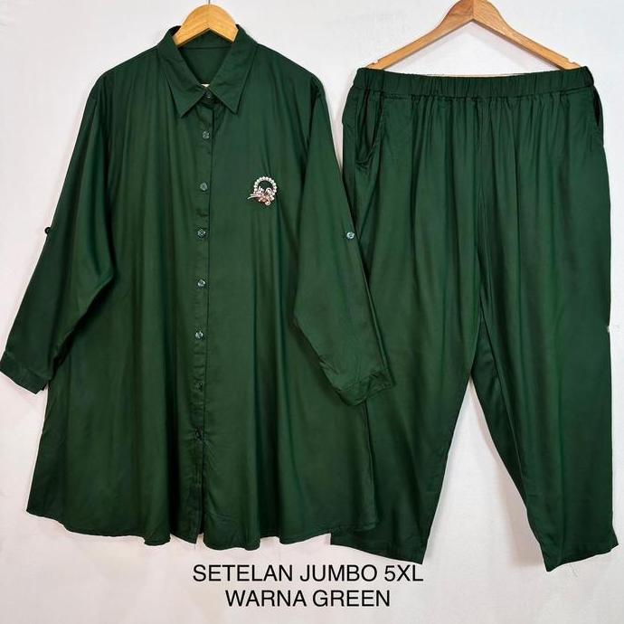 Setelan Tunik Jumbo Ld 140 Cm Model Polos Kekinian - Malika Set Jumbo Co