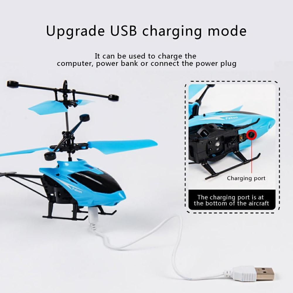 flash sale mainan helikopter remote control dan sensor tangan usb cas / mainan anak pesawat terbang 
