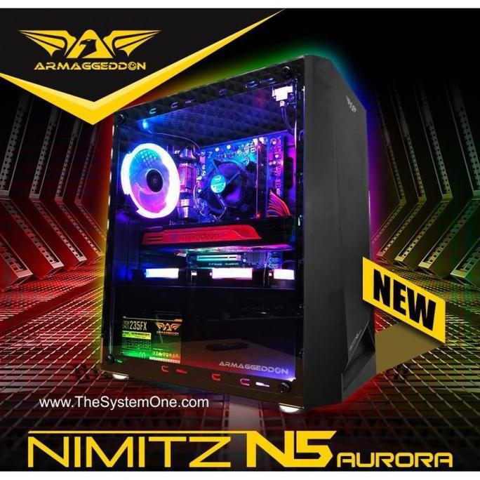 Casing Cpu Gaming Pc Armageddon Nimitz N5 Aurora Micro Atx T-Glass Kualitas Terbaik Harga Termurah
